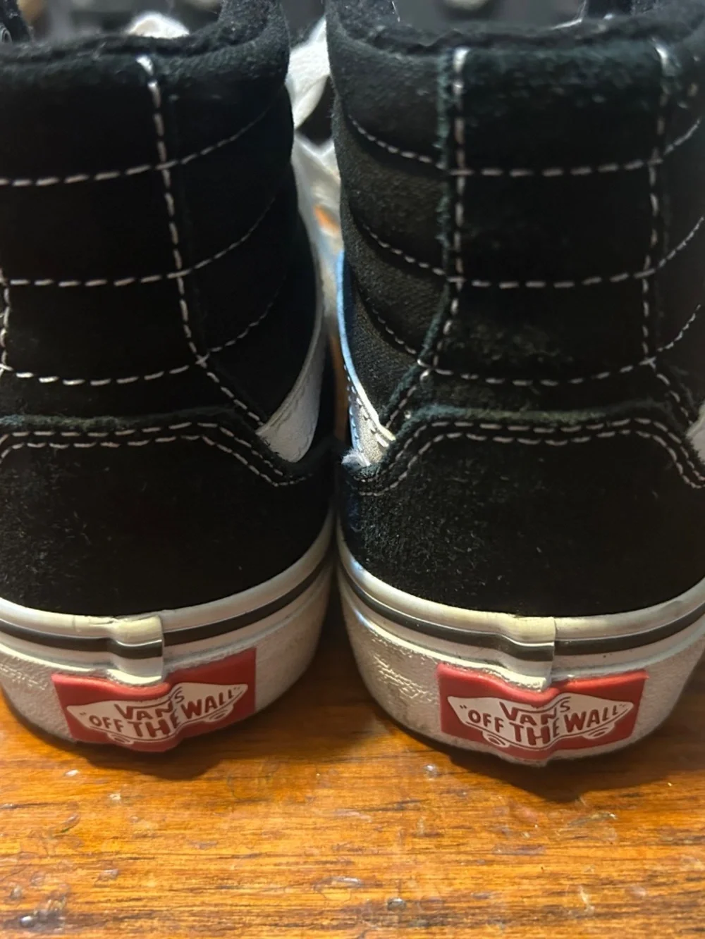Vans Off the Wall kids youth 12 black high top canvas old school